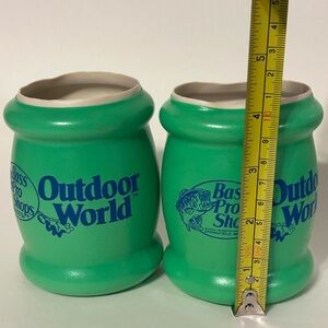 Two Vintage Outdoor World x Brass Pro Shop Green Koozies